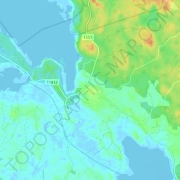 Bjurböle topographic map, elevation, terrain
