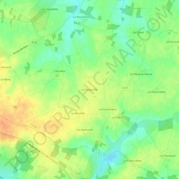 La Douce Vie topographic map, elevation, terrain