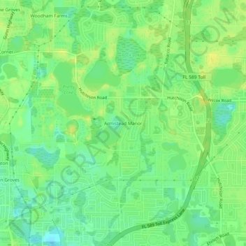 Armistead Manor topographic map, elevation, terrain