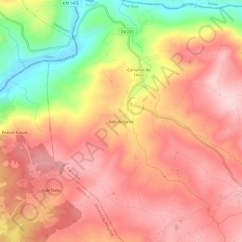 Vale da Igreja topographic map, elevation, terrain