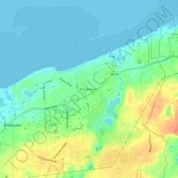 East Brewster topographic map, elevation, terrain