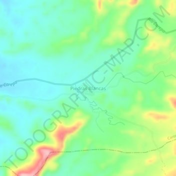 Piedras Blancas topographic map, elevation, terrain