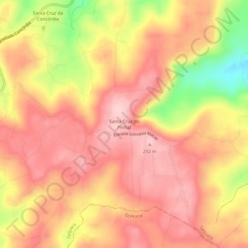 Santa Cruz do Pinhal topographic map, elevation, terrain