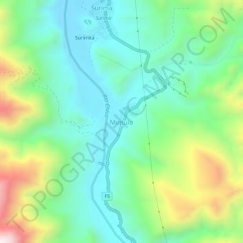 Mojtulo topographic map, elevation, terrain