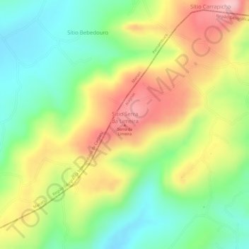Mata Grande topographic map, elevation, terrain