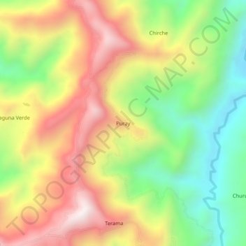 Puray topographic map, elevation, terrain