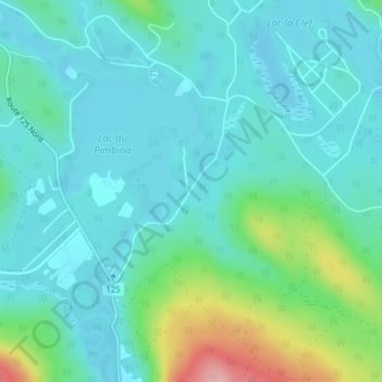 Lac-Pimbina topographic map, elevation, terrain