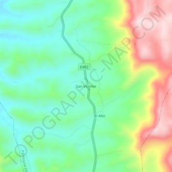 San Vicente topographic map, elevation, terrain