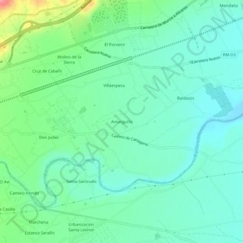 Amarguillo topographic map, elevation, terrain