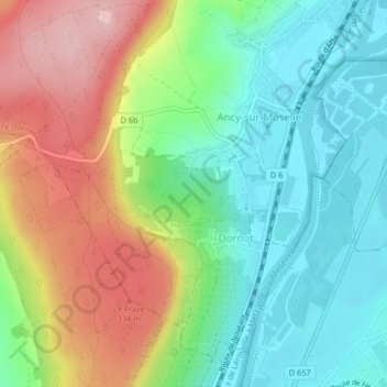Hauts Jardins topographic map, elevation, terrain