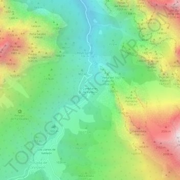 Cordiñanes de Valdeón topographic map, elevation, terrain
