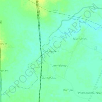 Vaddepalem topographic map, elevation, terrain