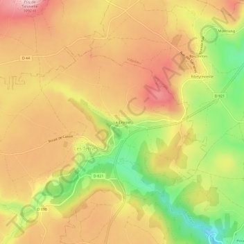 Le Croizet topographic map, elevation, terrain