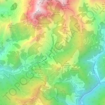 Colonnata topographic map, elevation, terrain