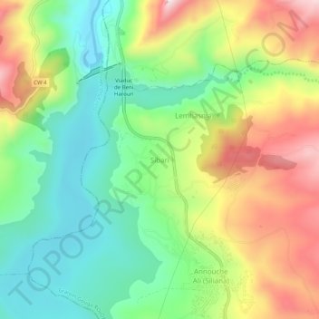 Sibari topographic map, elevation, terrain