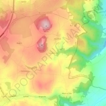 Les Madras topographic map, elevation, terrain