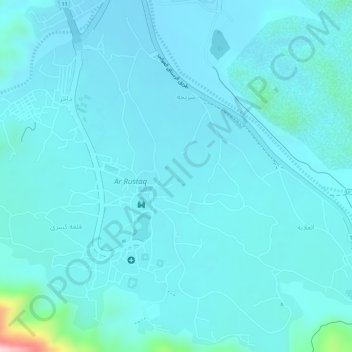 Al-Rustaq topographic map, elevation, terrain