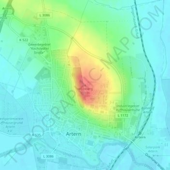 Weinberg topographic map, elevation, terrain