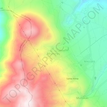 Misminay topographic map, elevation, terrain
