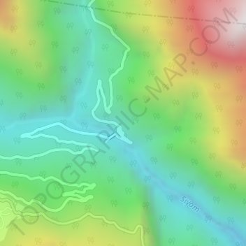Hirong topographic map, elevation, terrain
