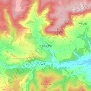 Heilsberg topographic map, elevation, terrain