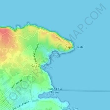 Mare Morto topographic map, elevation, terrain