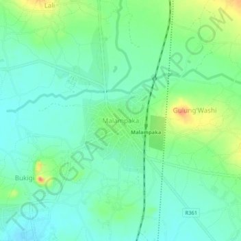 Malampaka topographic map, elevation, terrain