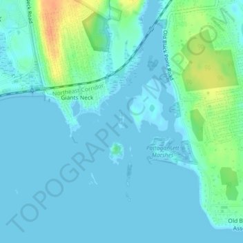 Huntley Island topographic map, elevation, terrain