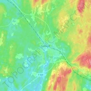 Gnosjö topographic map, elevation, terrain