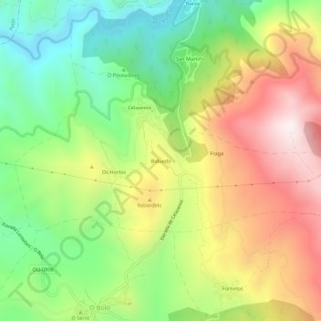 Biduedo topographic map, elevation, terrain