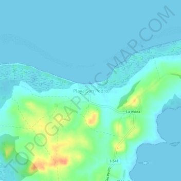 Playa San Pedro topographic map, elevation, terrain