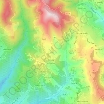 Vété topographic map, elevation, terrain