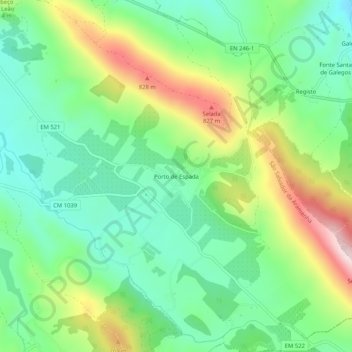 Porto de Espada topographic map, elevation, terrain