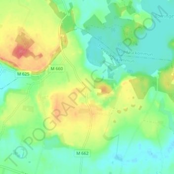 Ugglarp topographic map, elevation, terrain