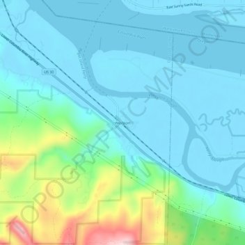 Westport topographic map, elevation, terrain