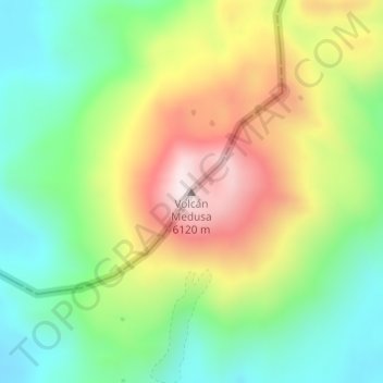 Volcán Medusa topographic map, elevation, terrain