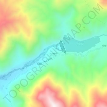 El Bato topographic map, elevation, terrain