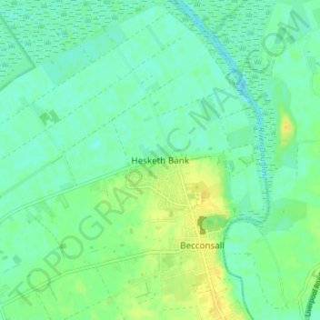 Hesketh Bank topographic map, elevation, terrain