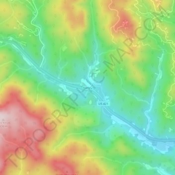 Harley topographic map, elevation, terrain