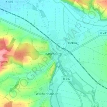 Katlenburg topographic map, elevation, terrain