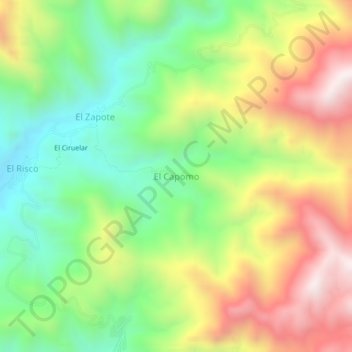 El Capomo topographic map, elevation, terrain