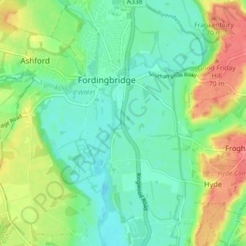 Redbrook topographic map, elevation, terrain