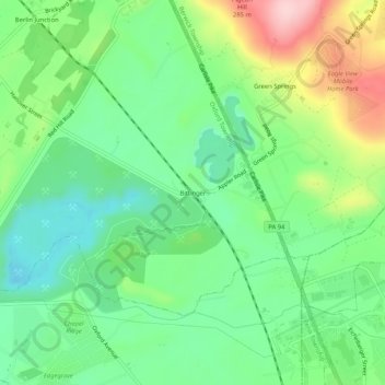 Bittinger topographic map, elevation, terrain