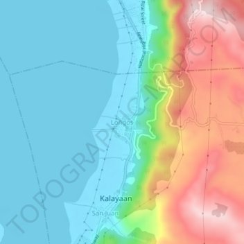 Loñgos topographic map, elevation, terrain