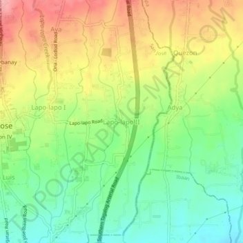 Lapo-lapo II topographic map, elevation, terrain