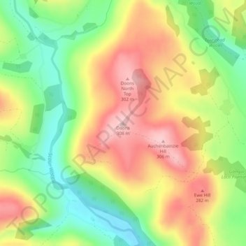 Doons topographic map, elevation, terrain