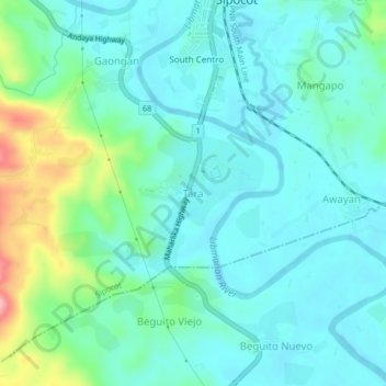 Tara topographic map, elevation, terrain