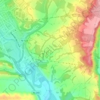 Ripol topographic map, elevation, terrain