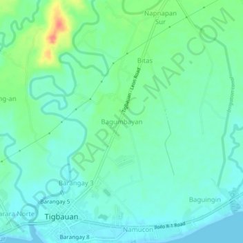 Bagumbayan topographic map, elevation, terrain