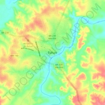 Balsas topographic map, elevation, terrain